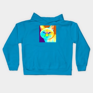 Cat Portrait with Gradient Color Design Kids Hoodie